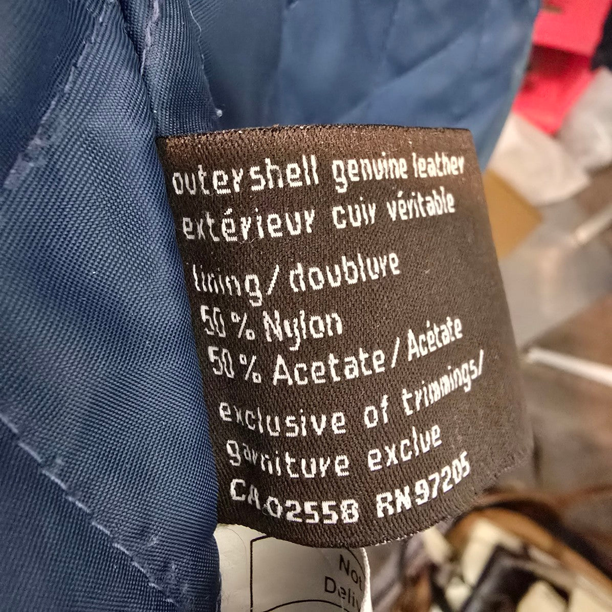 Vintage Danier Blue Leather Zip Up Jacket Size XS/S