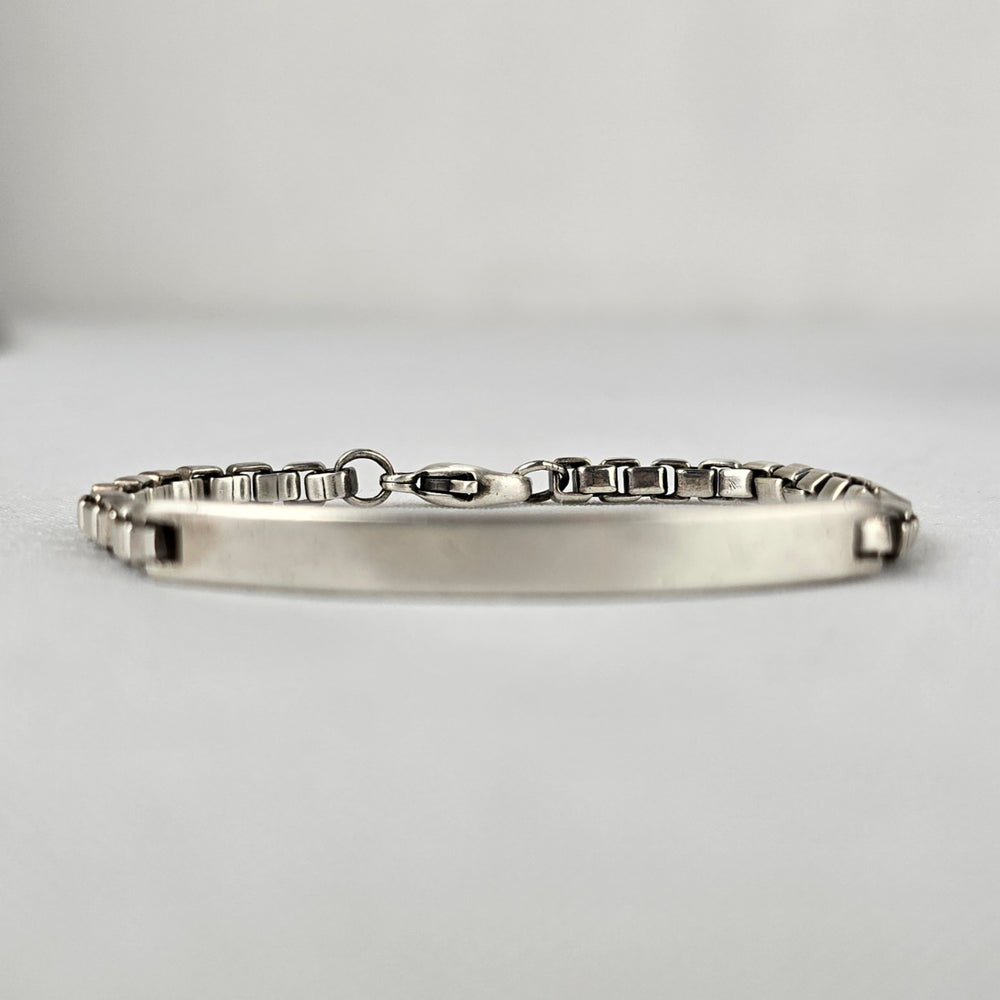 Tiffany & Co Sterling Silver Id Venetian Box Link Bracelet