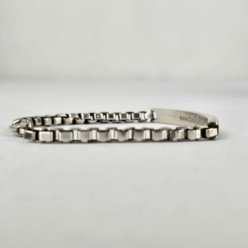 Tiffany & Co Sterling Silver Id Venetian Box Link Bracelet