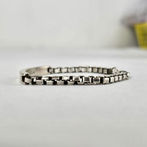 Tiffany & Co Sterling Silver Id Venetian Box Link Bracelet