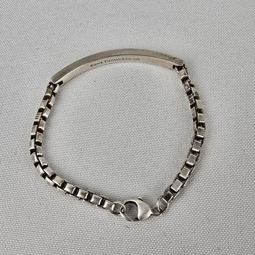 Tiffany & Co Sterling Silver Id Venetian Box Link Bracelet