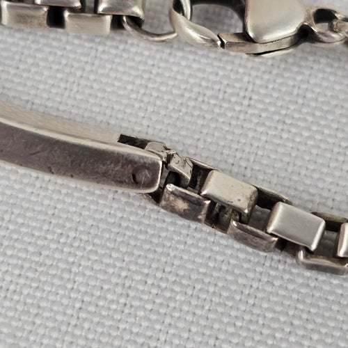 Tiffany & Co Sterling Silver Id Venetian Box Link Bracelet