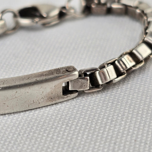 Tiffany & Co Sterling Silver Id Venetian Box Link Bracelet