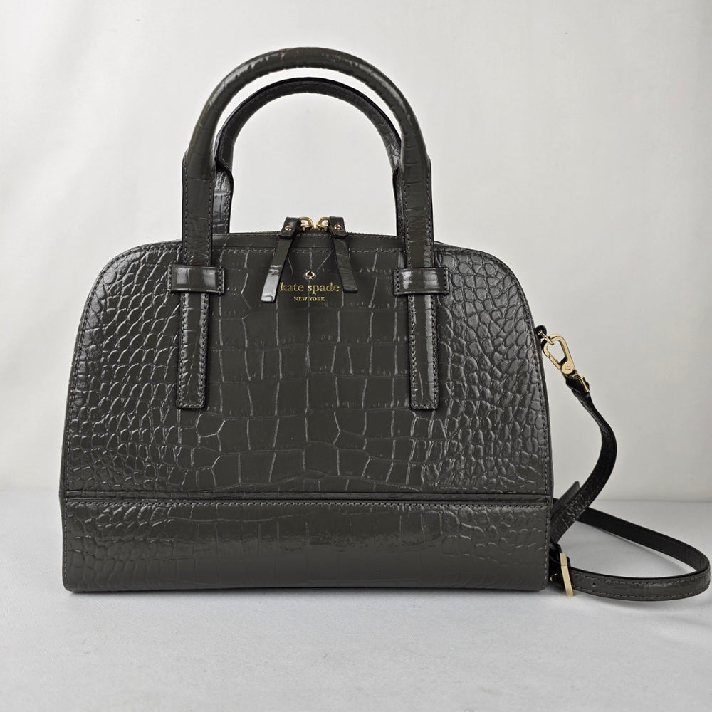 Kate Spade New York Gray Riverside Street Exotic Small Felix Satchel Purse