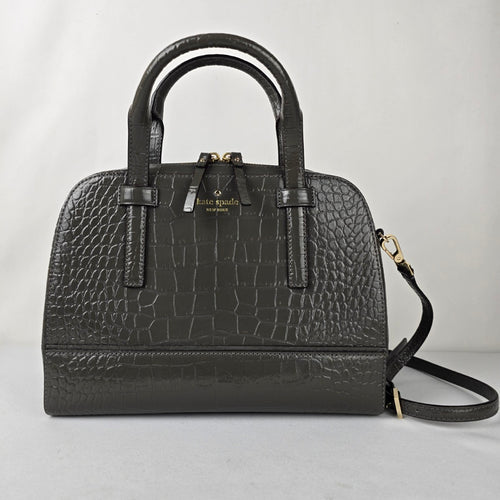 Kate Spade New York Gray Riverside Street Exotic Small Felix Satchel Purse