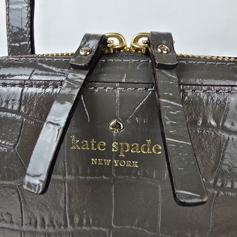 Kate Spade New York Gray Riverside Street Exotic Small Felix Satchel Purse