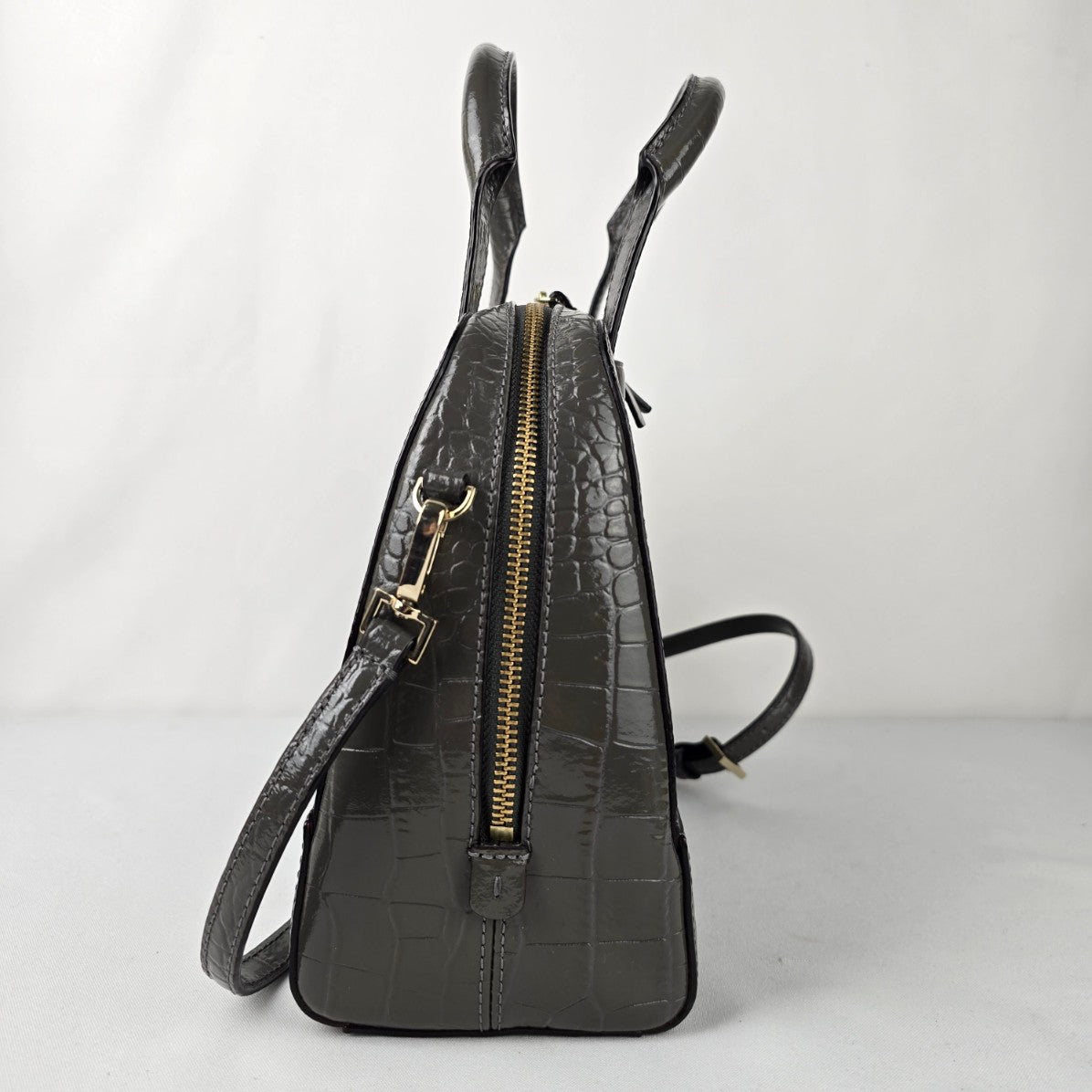 Kate Spade New York Gray Riverside Street Exotic Small Felix Satchel Purse