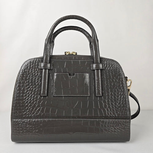 Kate Spade New York Gray Riverside Street Exotic Small Felix Satchel Purse