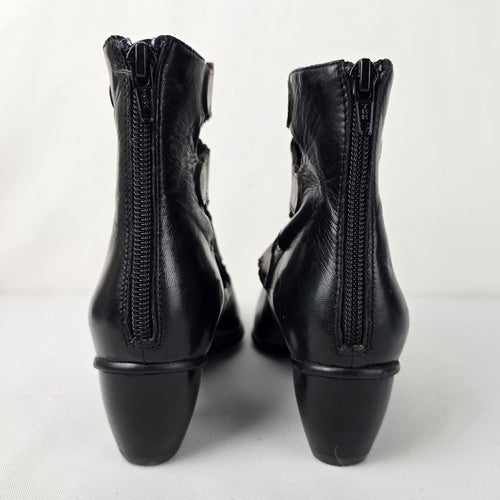 Everybody Black & Brown Laser Cut Boots Size 6