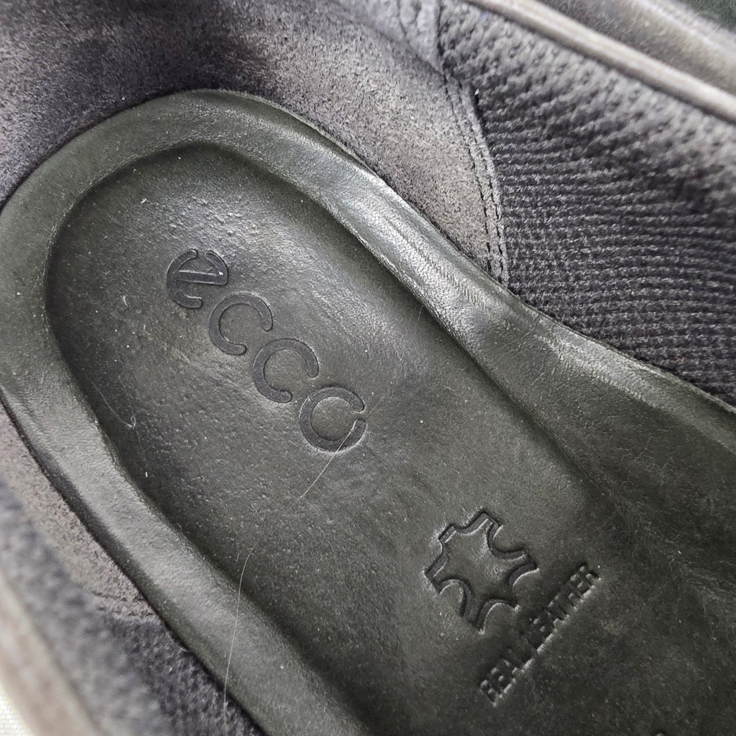 Ecco Grey Leather Slip On Shoes Size 8