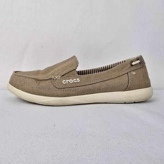 Crocs Walu Canvas Loafer Slip on Shoes Size 8