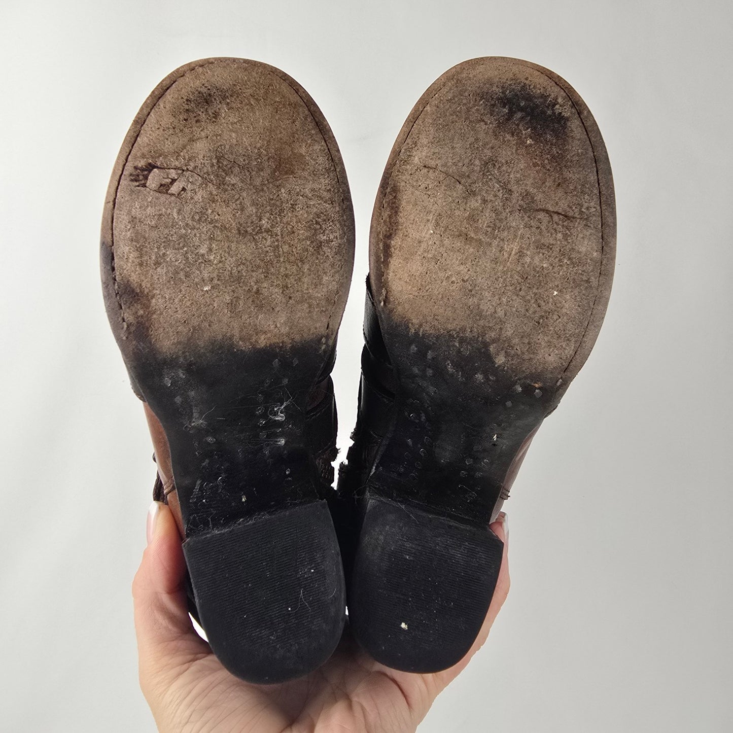 Freebird by Steven Hustl Brown Leather Buckle Strap Boots Size 6