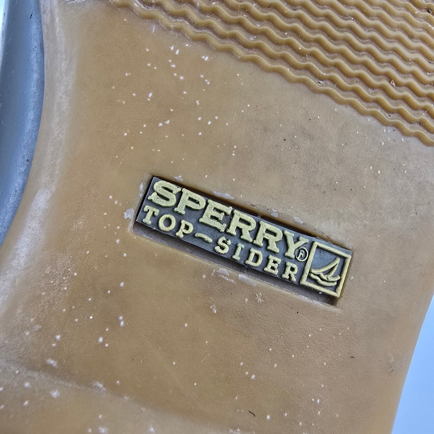 SPERRY Grey Animal Print Shearwater Duck Boots Size 8