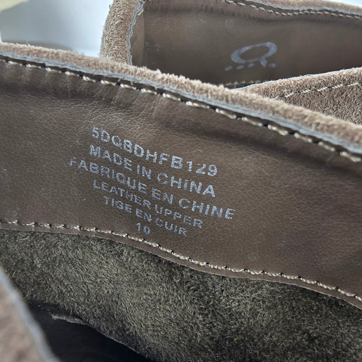 Denver Hays Taupe Suede  Lace Up Heeled Boots Size 10