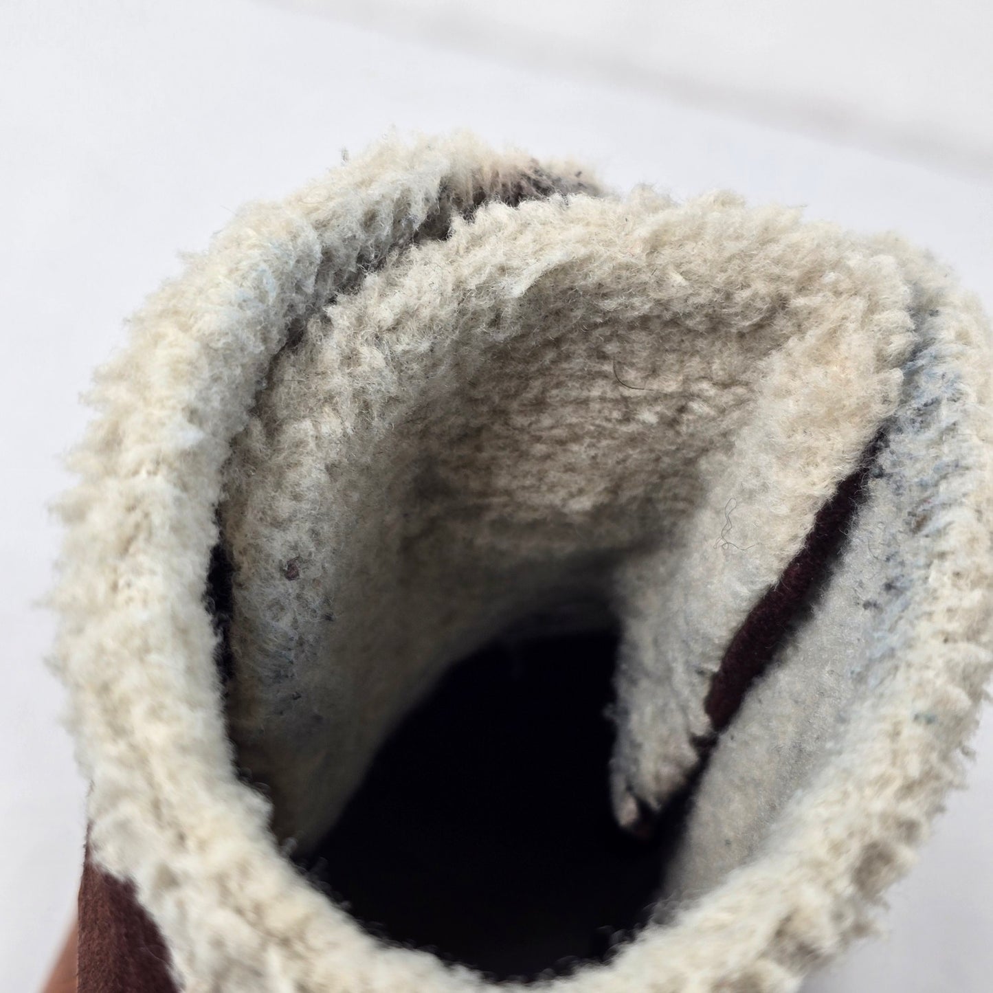 L.L.Bean Burgundy Leather Rugged Sherpa Lace-Up Boot Size 7