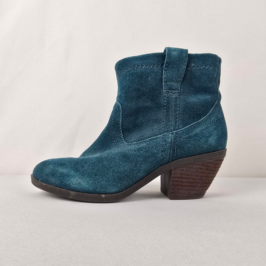 Call it Spring Blue Heeled Boots Size 7.5