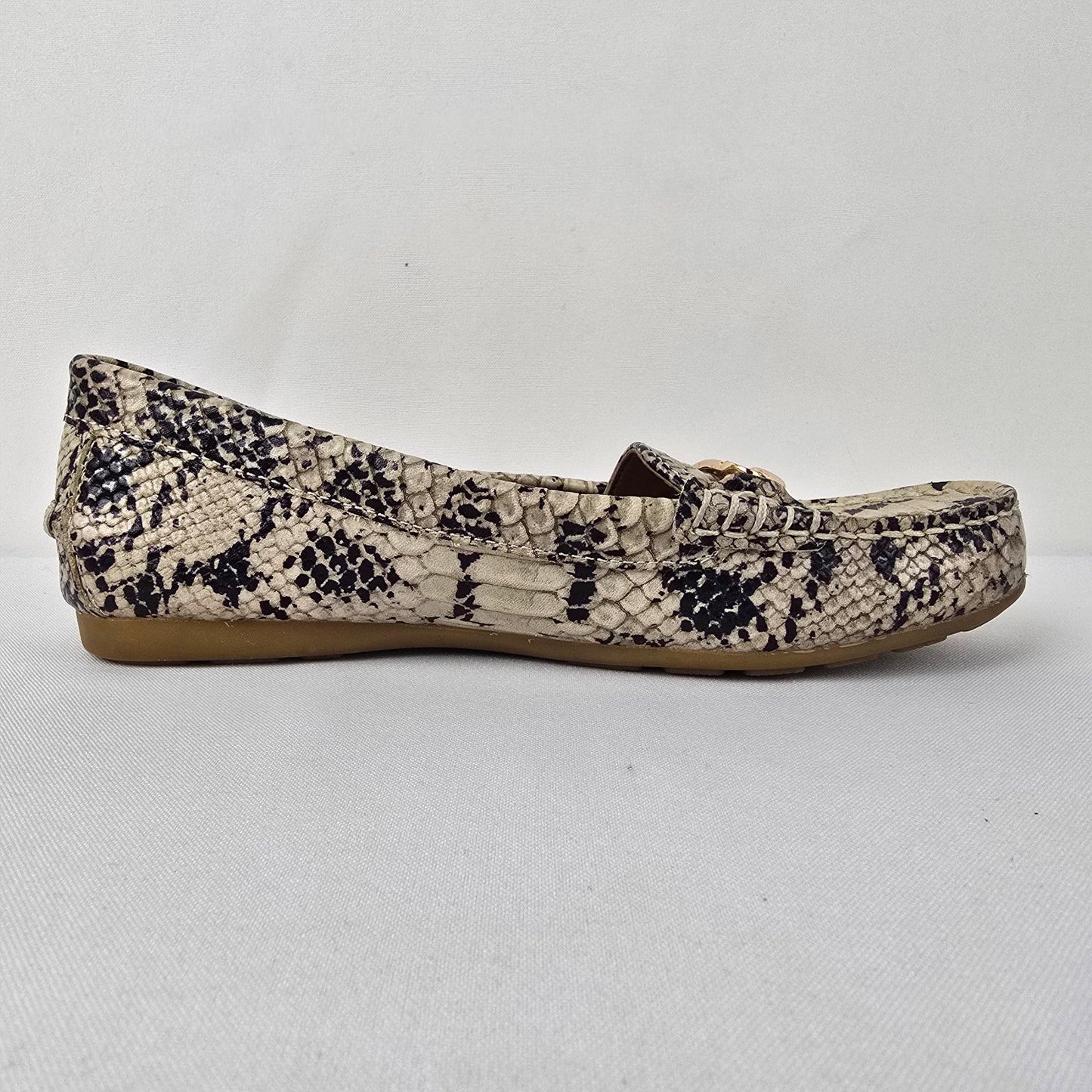 Coach Snakeskin Print Loafers Size 5