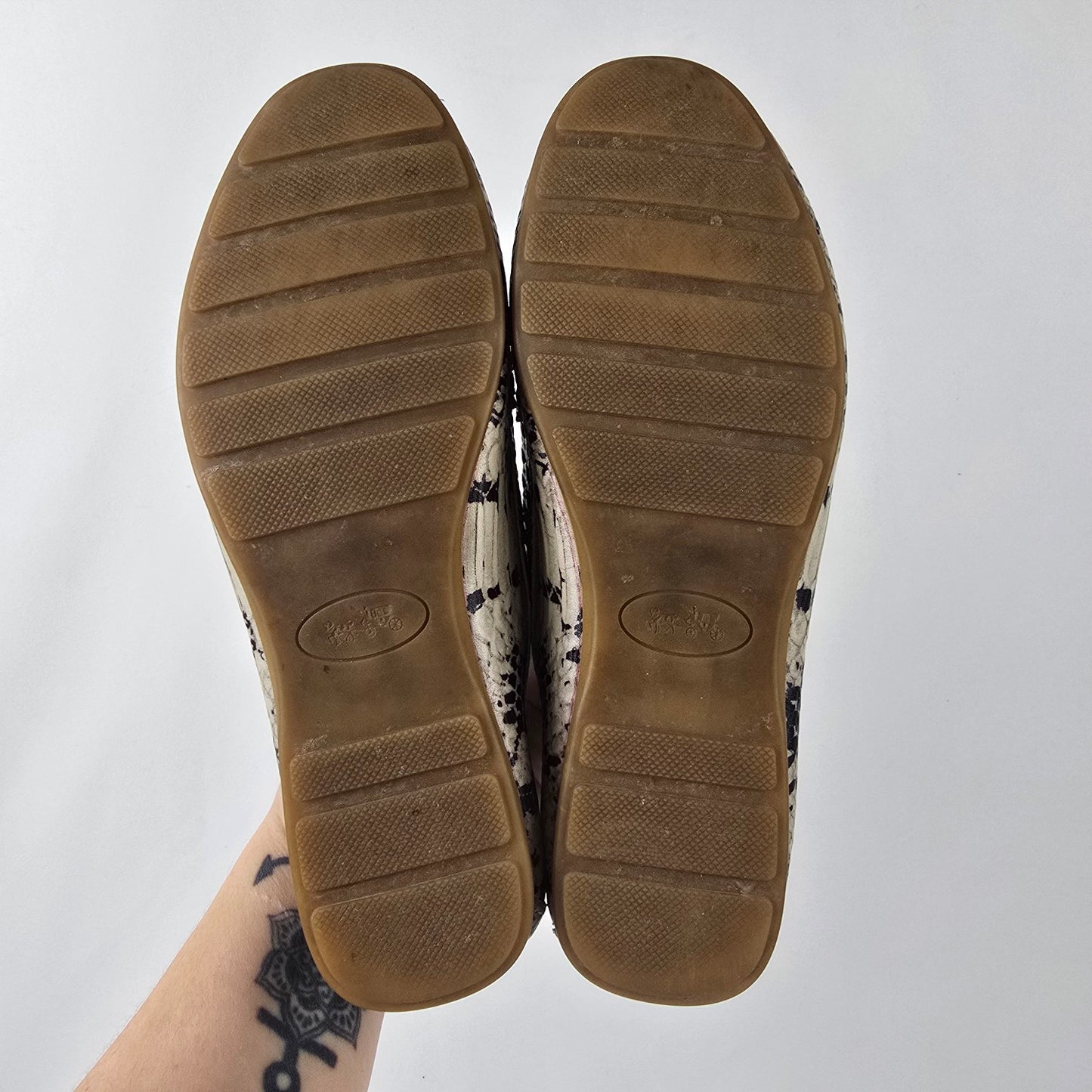 Coach Snakeskin Print Loafers Size 5