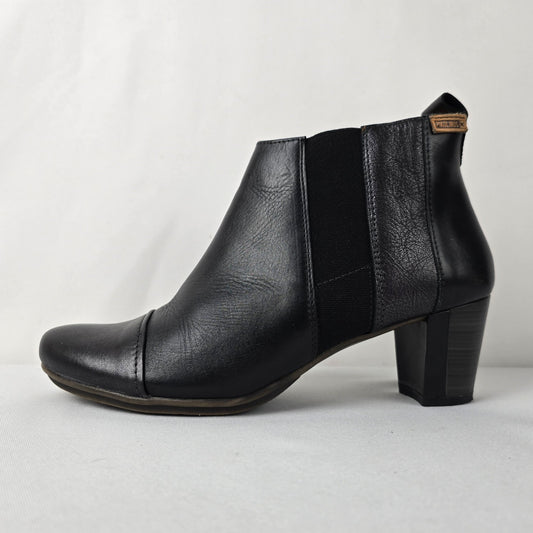 Pikolinos Black Leather Booties Size 10