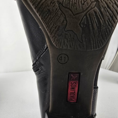 Pikolinos Black Leather Booties Size 10