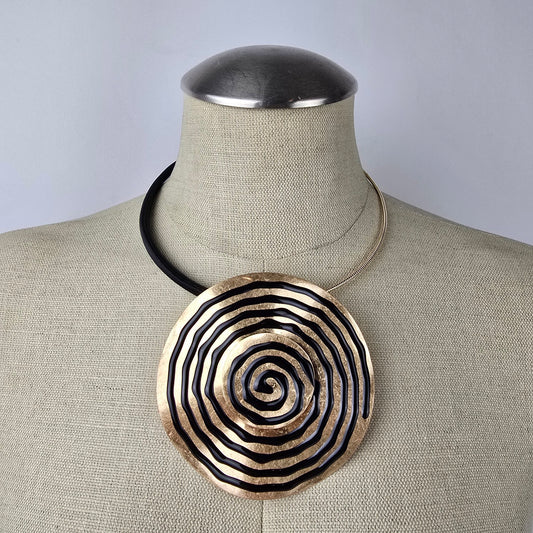 Gold & Black Statement Oversized Necklace