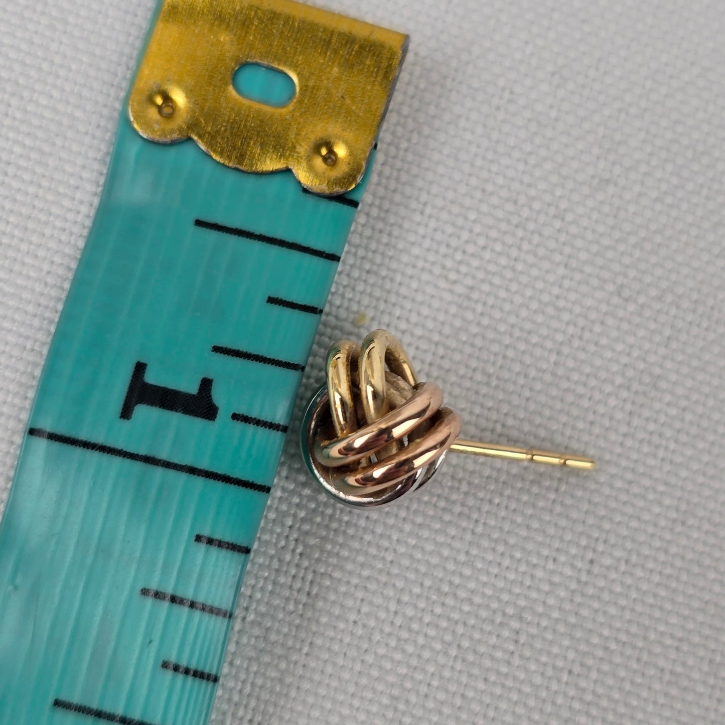 14K Gold Multi Tone Knot Stud Earrings