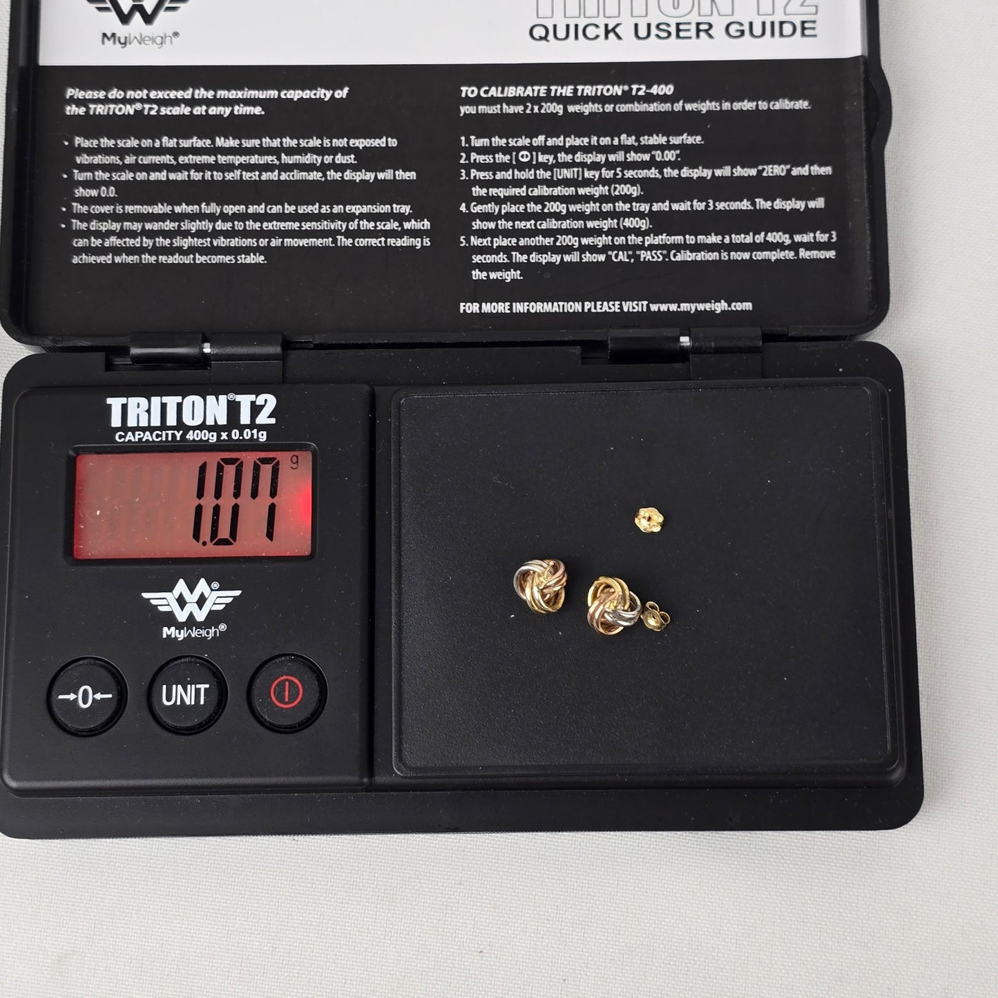 14K Gold Multi Tone Knot Stud Earrings