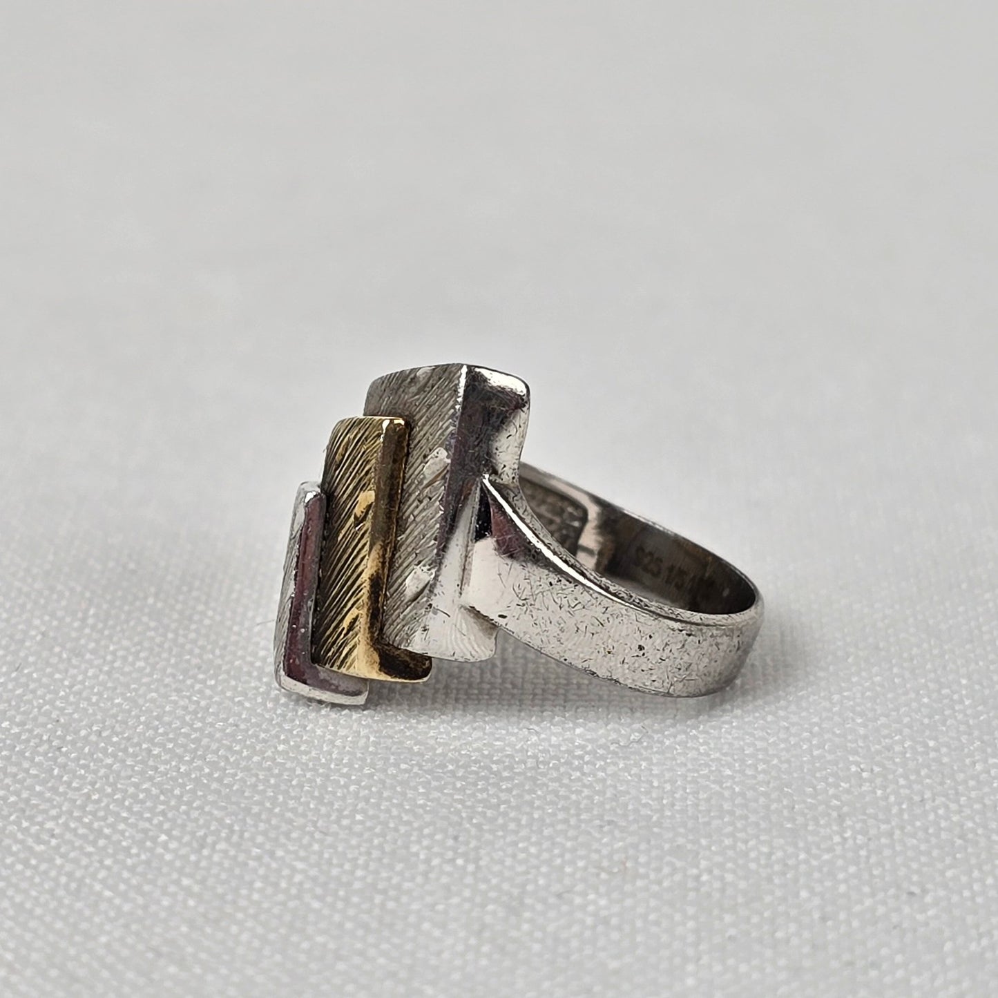 Vintage 925 1/5 10k Gold Ring Size 6.5