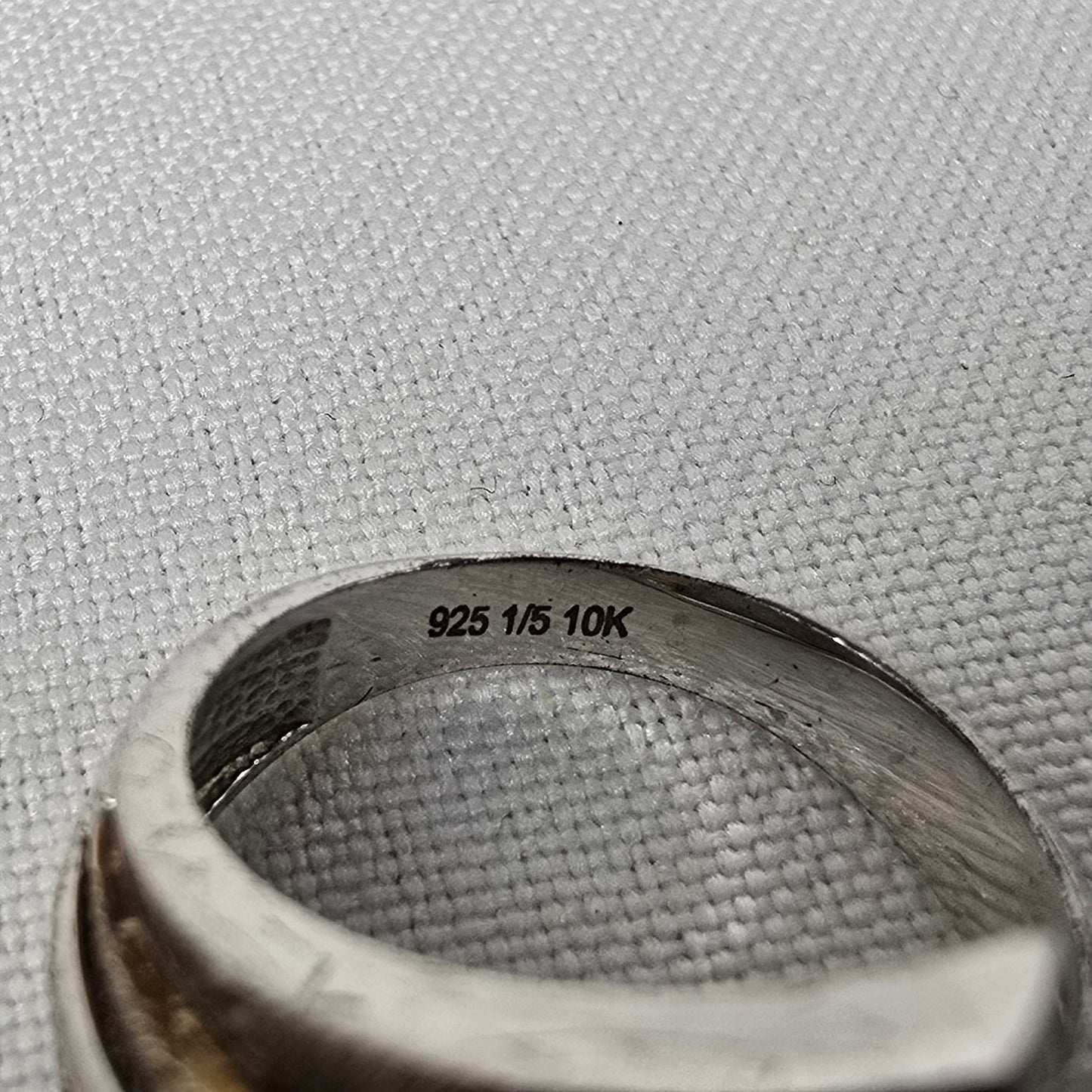 Vintage 925 1/5 10k Gold Ring Size 6.5