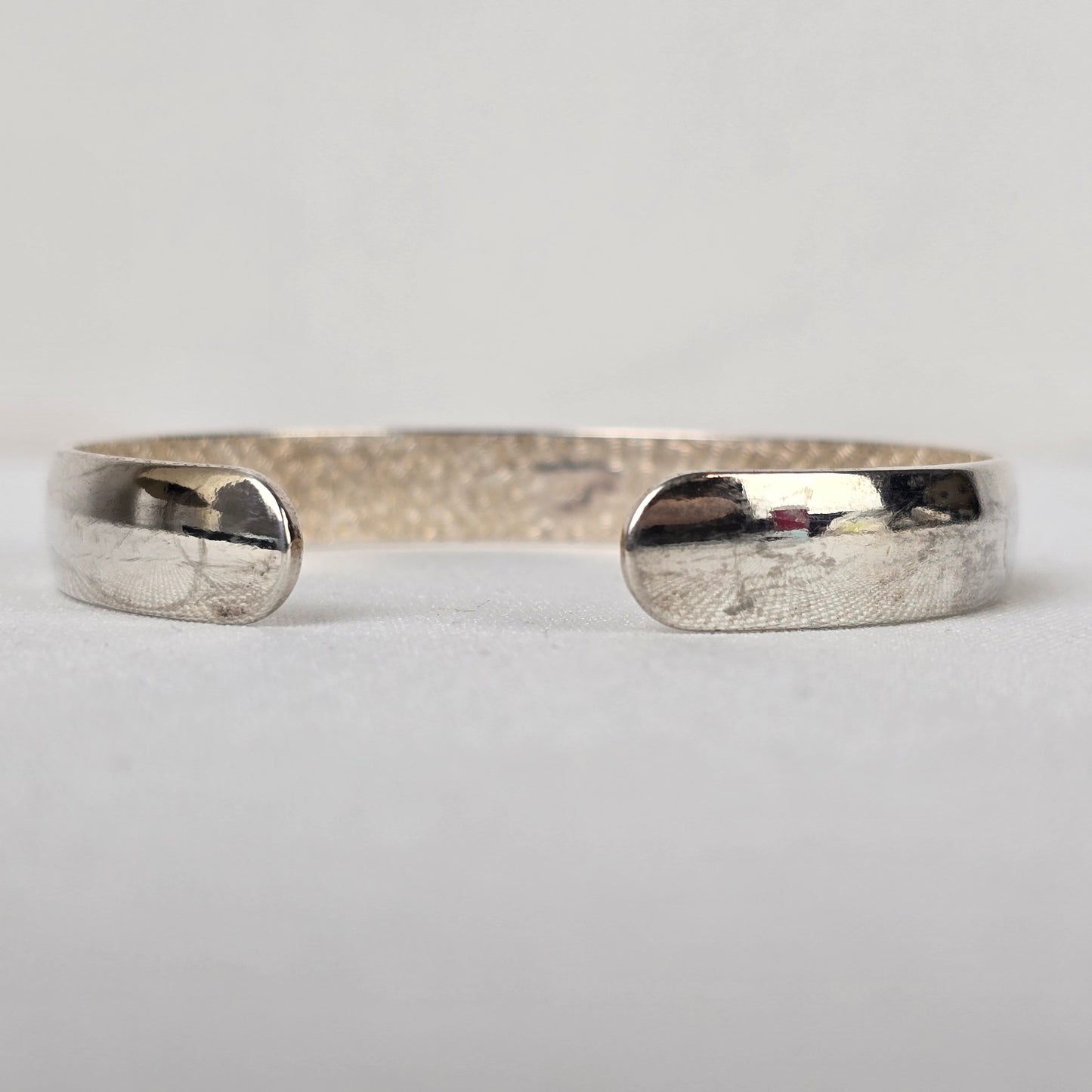 Vintage Sterling Silver Carved Floral Cuff Bracelet