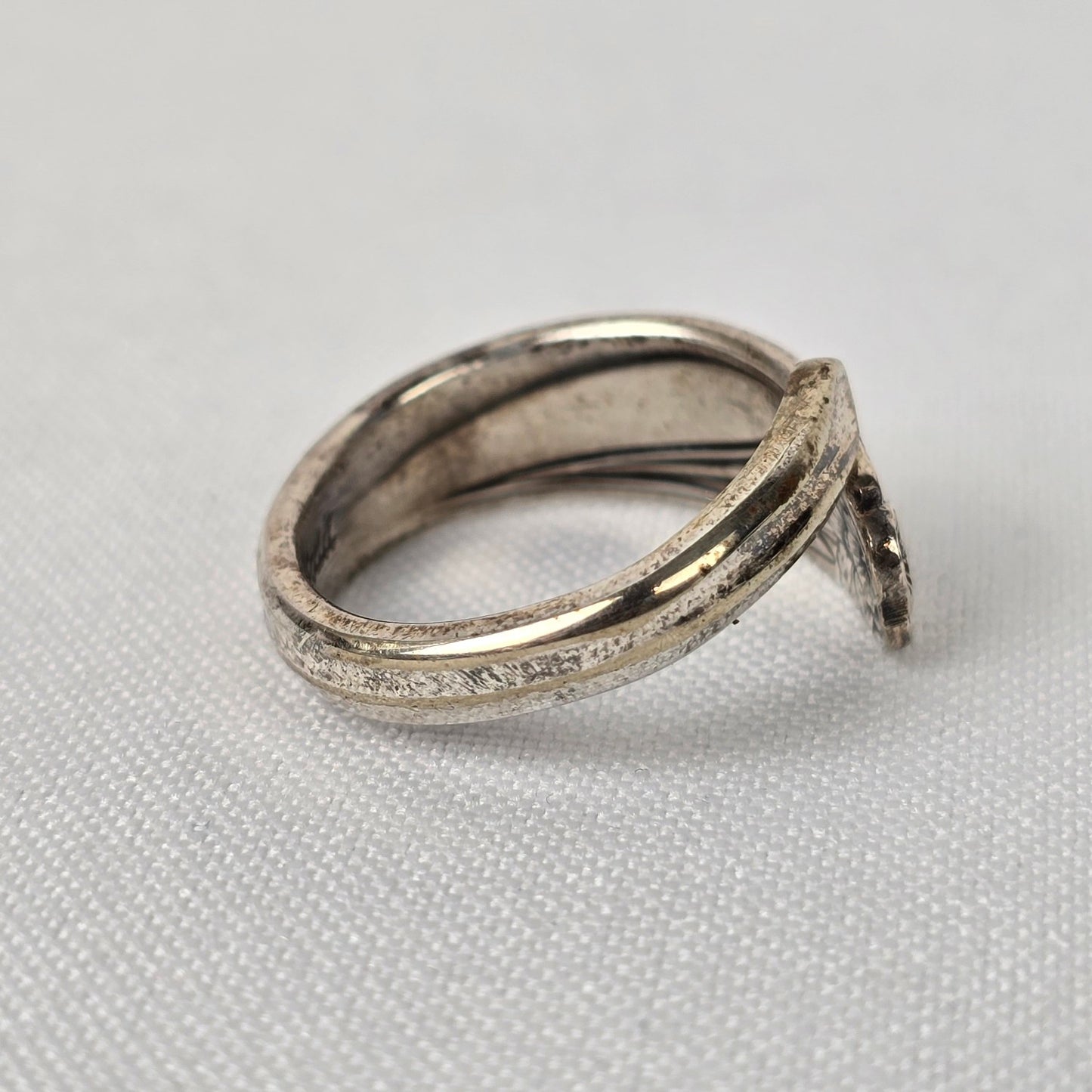 Silverware Floral Ring Size 10 Adjustable