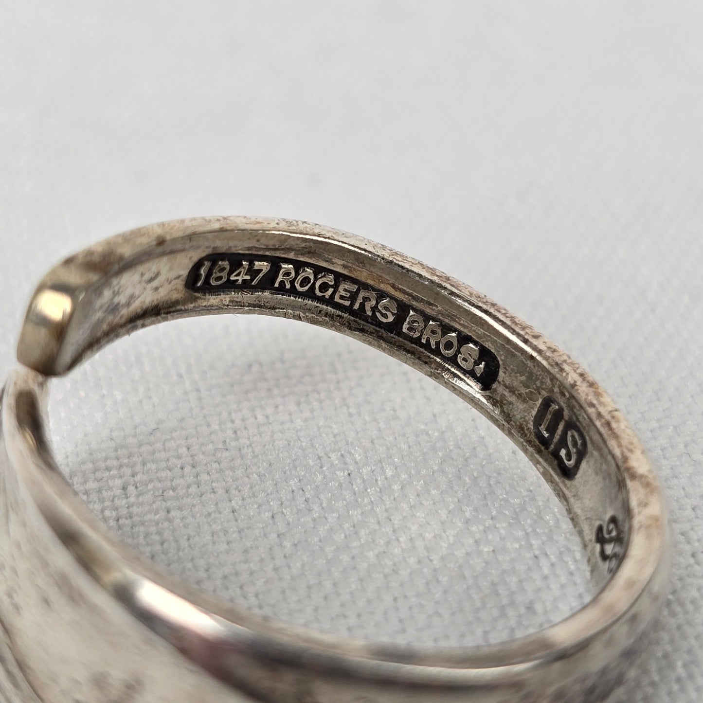 Silverware Floral Ring Size 10 Adjustable