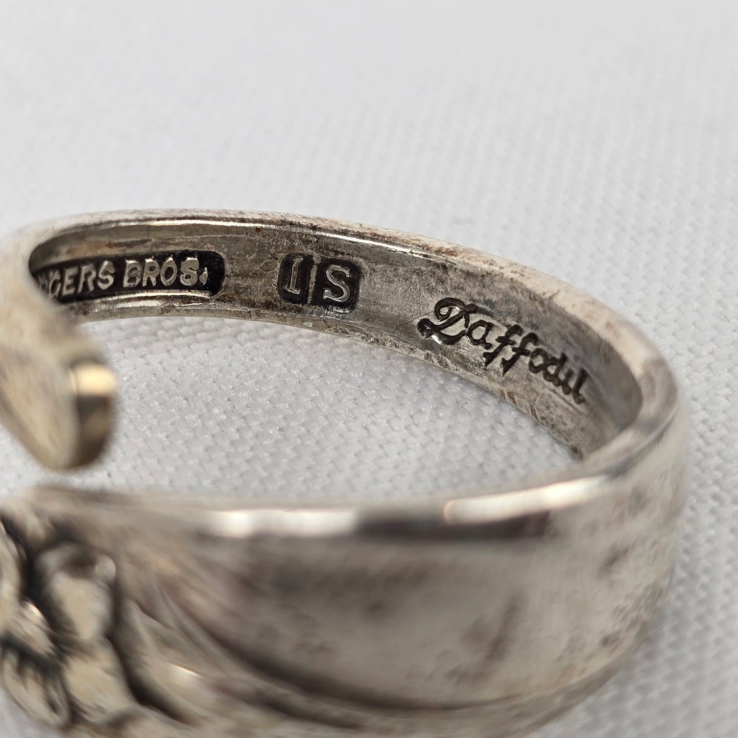 Silverware Floral Ring Size 10 Adjustable