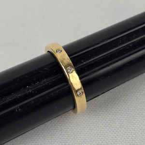 AU 10K Gold 3 Diamond Band Ring Size 7