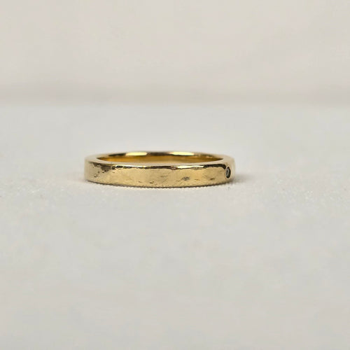 AU 10K Gold 3 Diamond Band Ring Size 7