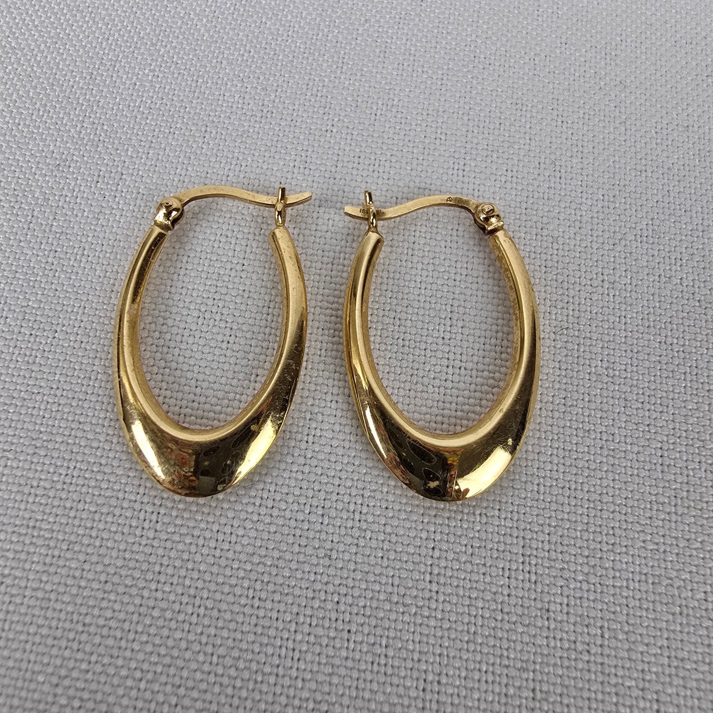 10K Gold Drop Hoop Earrings
