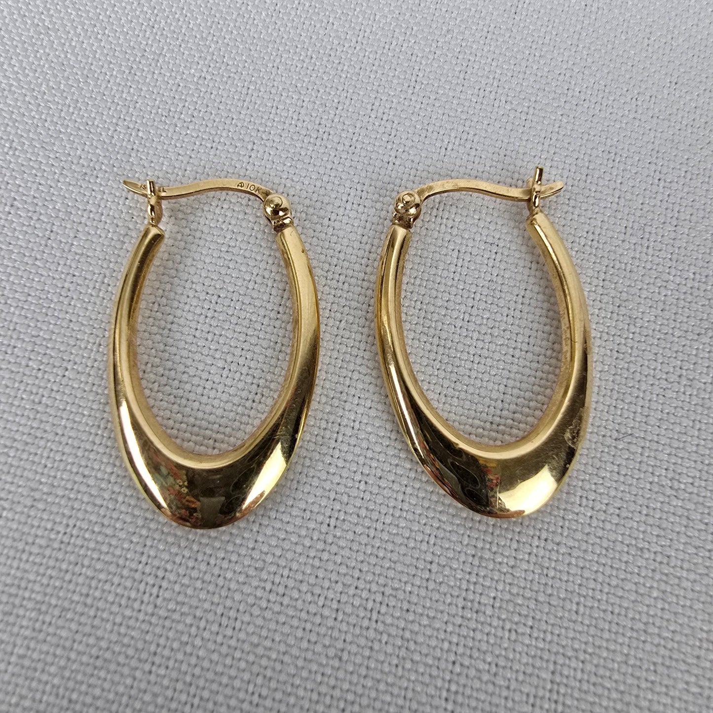 10K Gold Drop Hoop Earrings