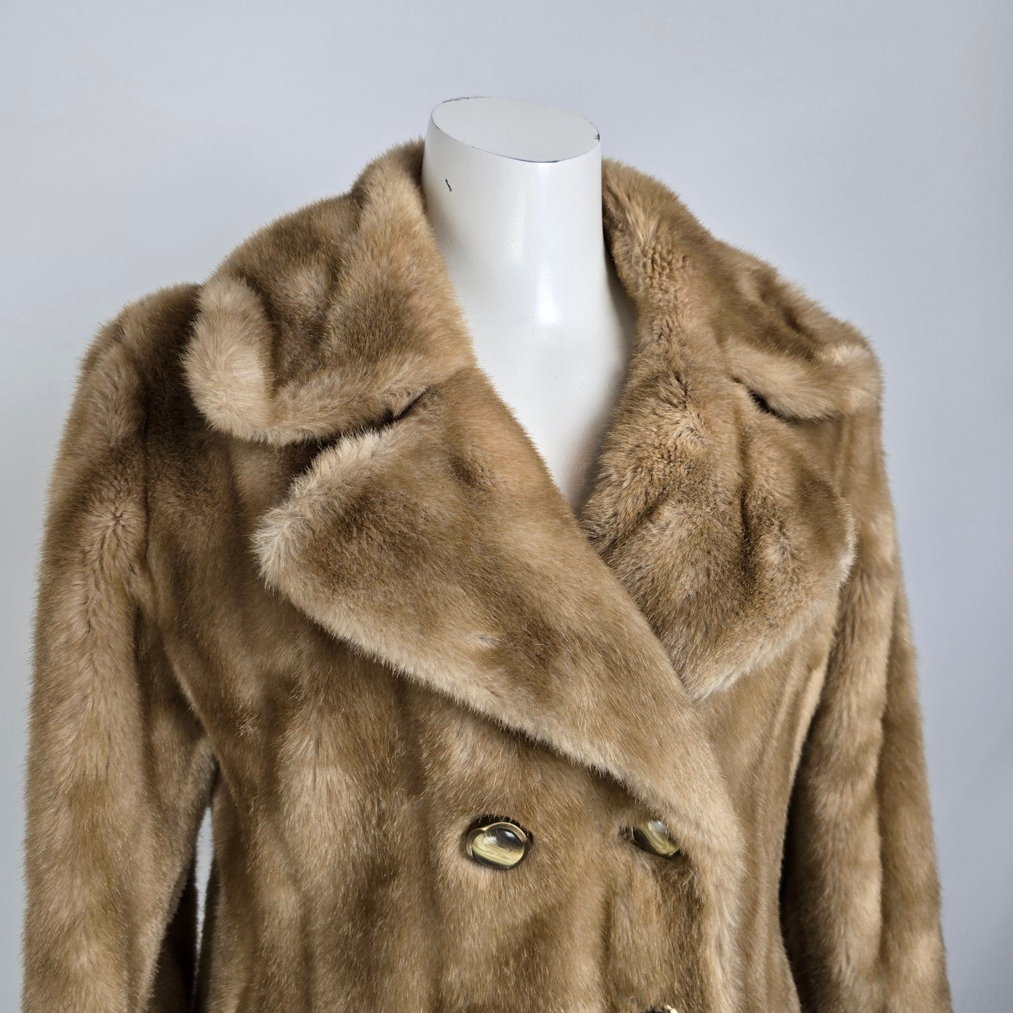 Vintage Tissavel France Faux Fur Coat Size M/L