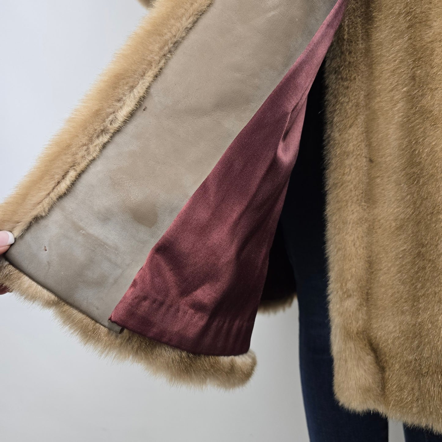 Vintage Tissavel France Faux Fur Coat Size M/L