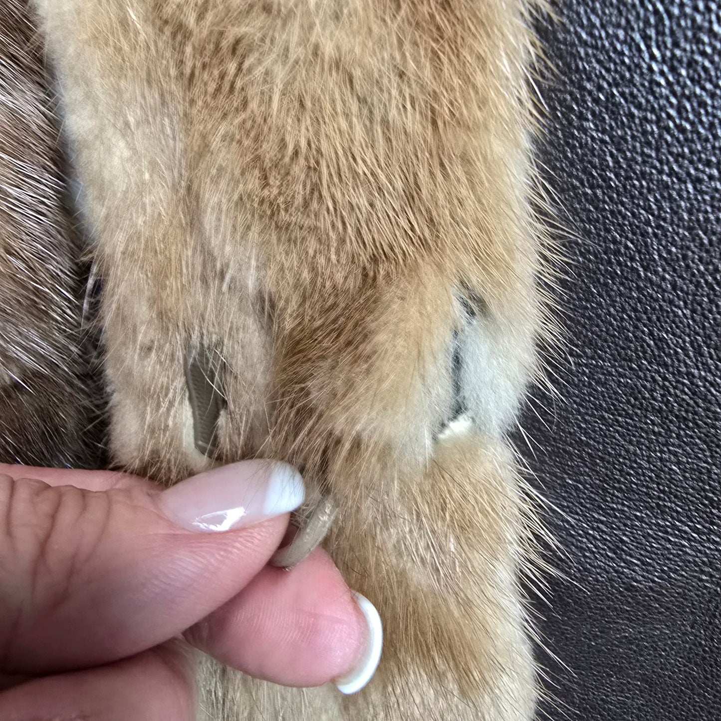 Vintage Leather & Mink Reversible Jacket M/L