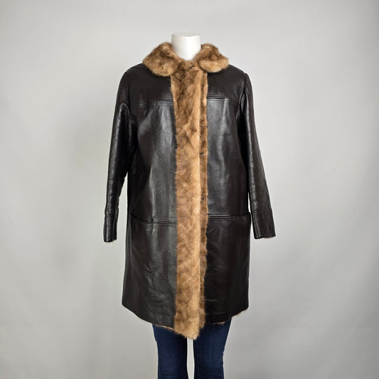 Vintage Leather & Mink Reversible Jacket M/L
