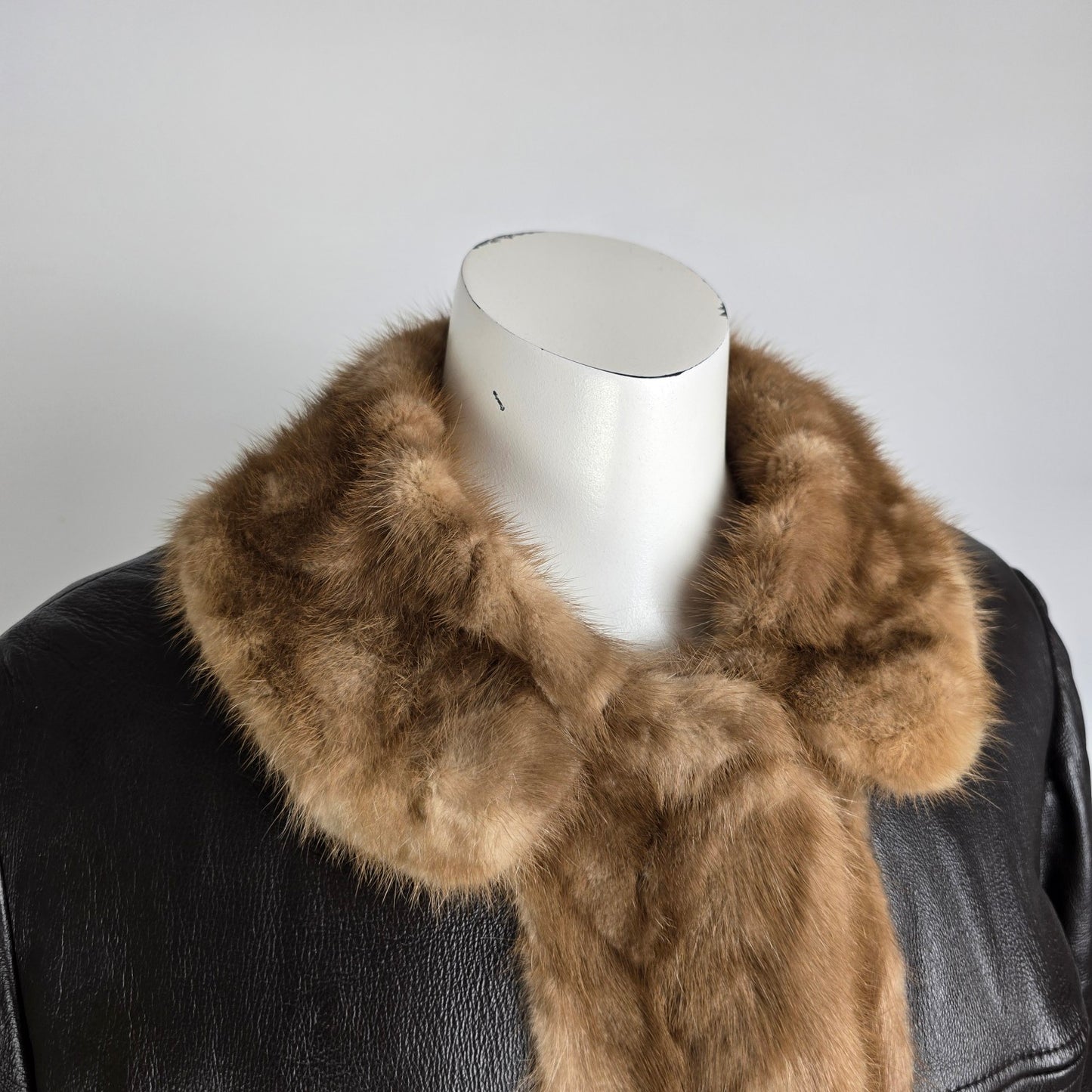 Vintage Leather & Mink Reversible Jacket M/L