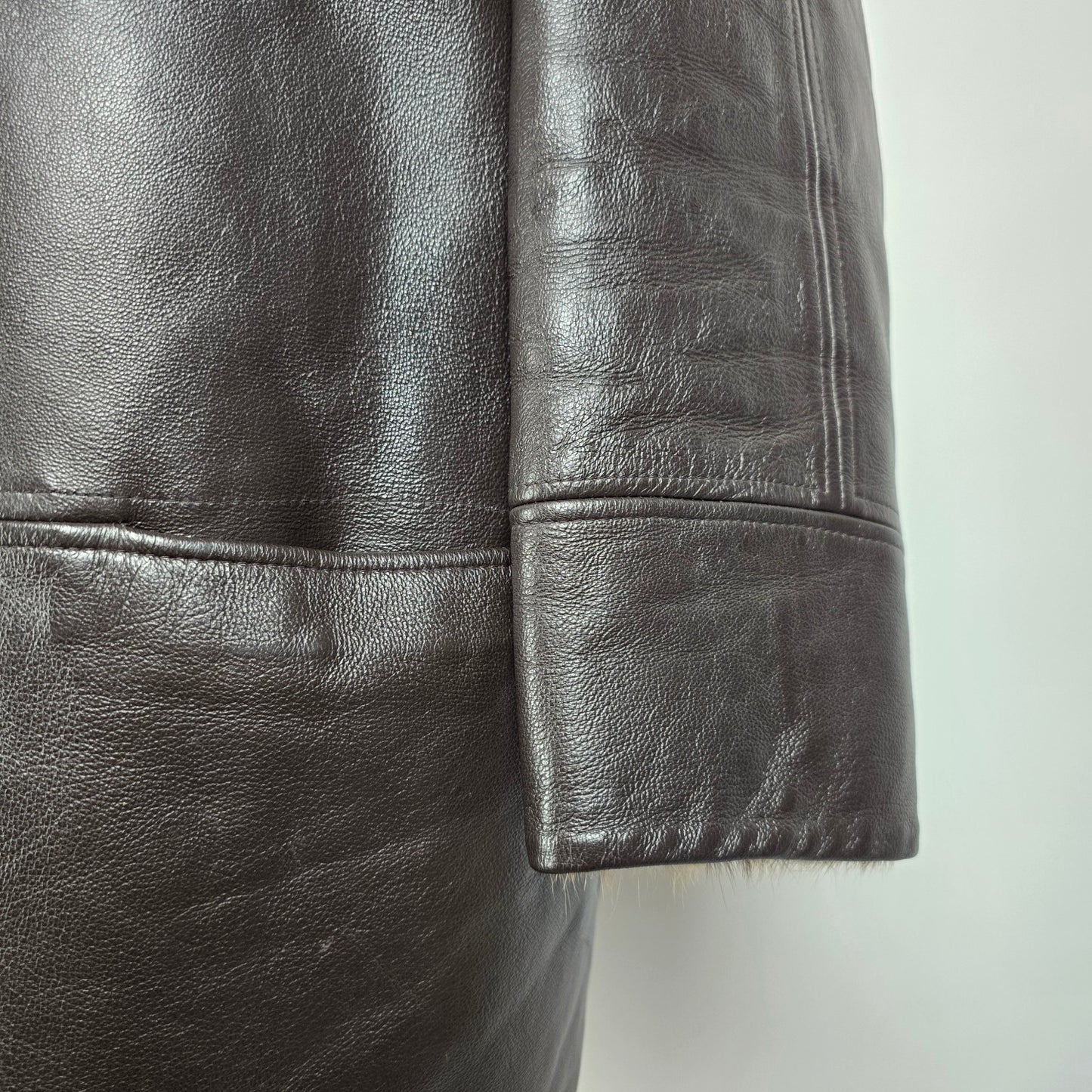 Vintage Leather & Mink Reversible Jacket M/L