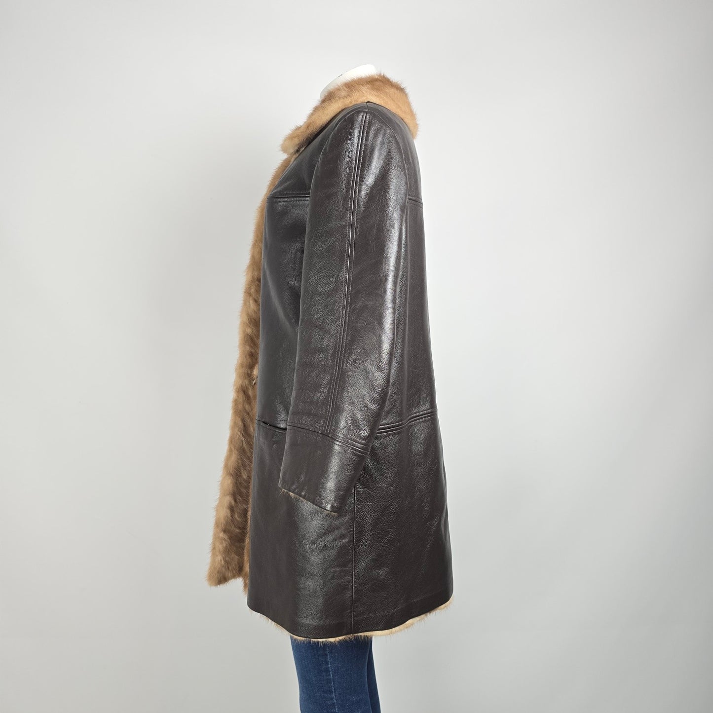 Vintage Leather & Mink Reversible Jacket M/L