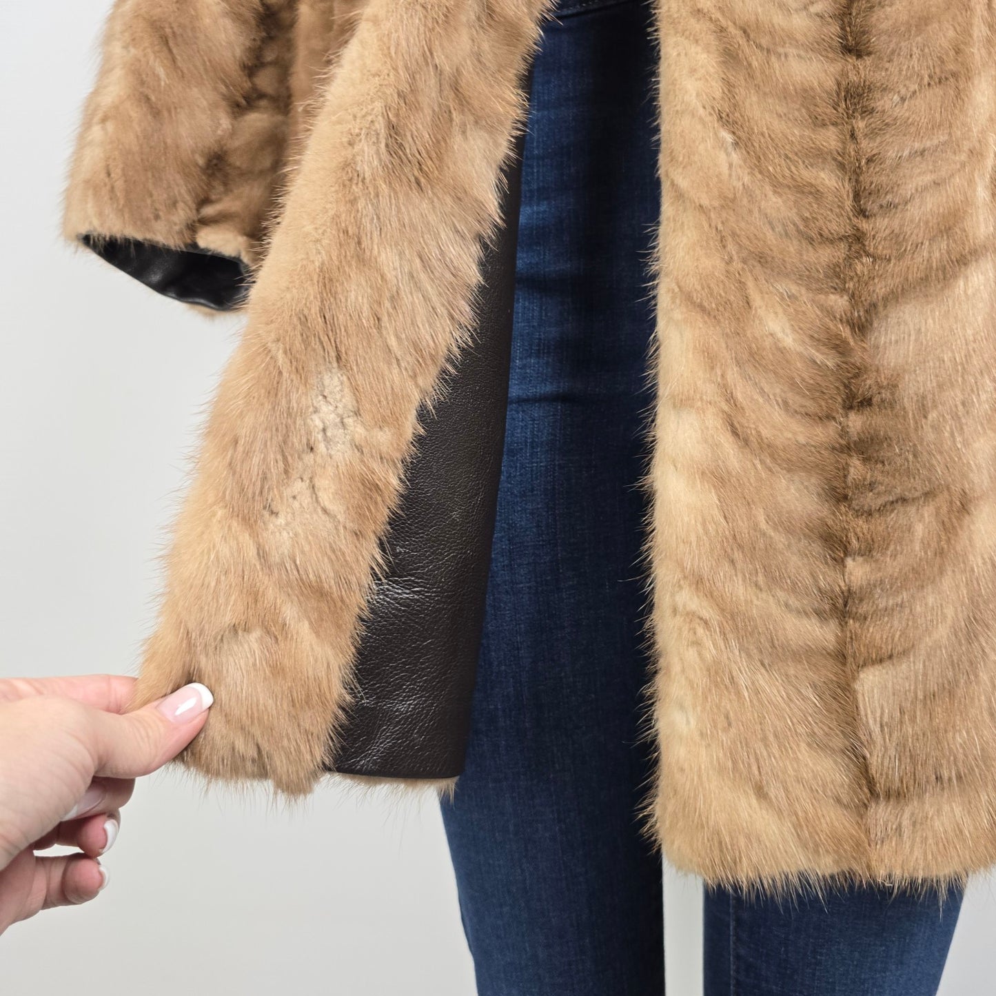 Vintage Leather & Mink Reversible Jacket M/L