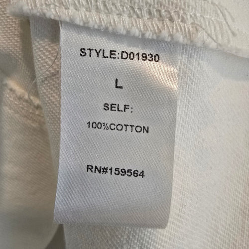 Bluivy White Cotton Denim Long Button Up Vest Dress Size L