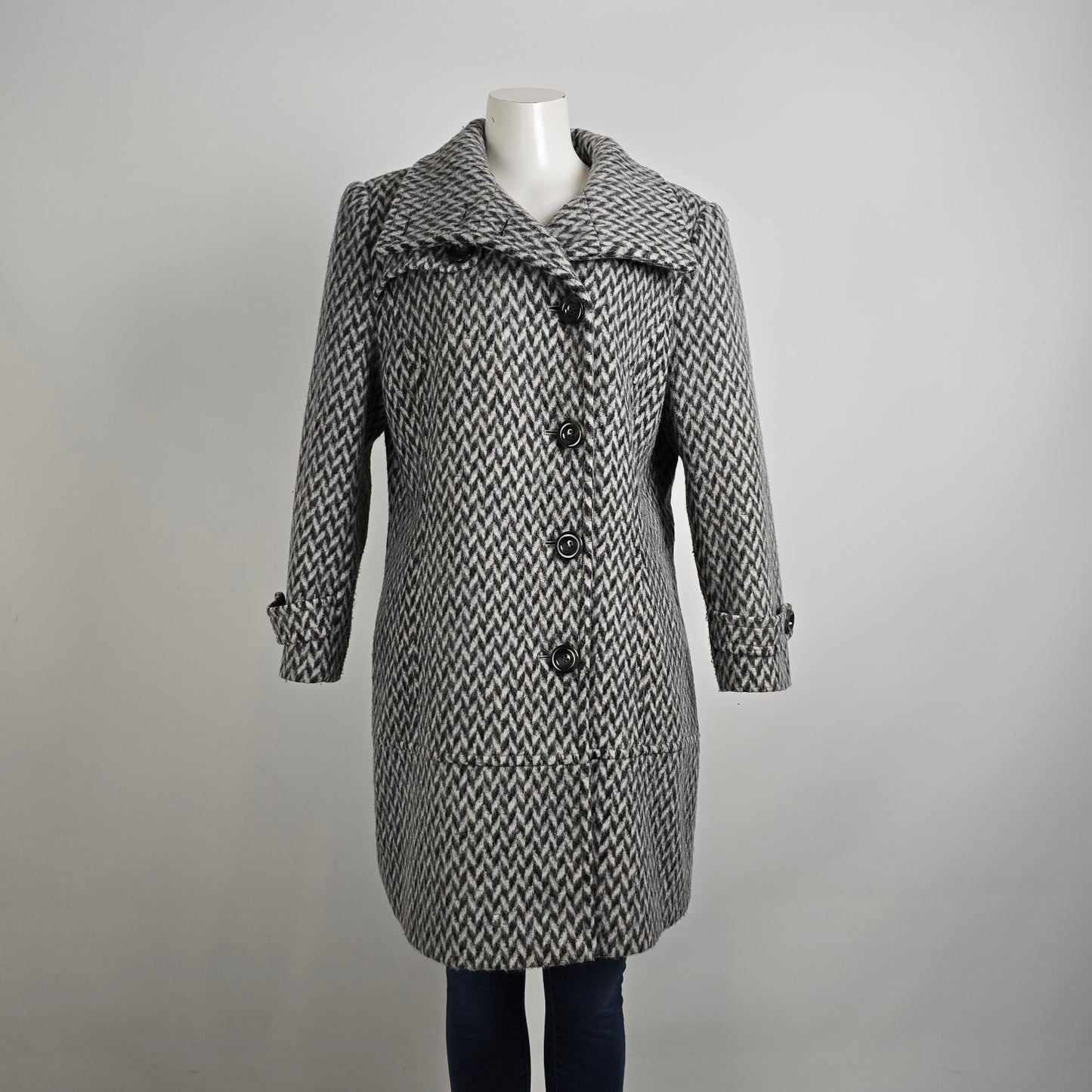 Kenneth Cole Grey Wool Pea Coat Size XL