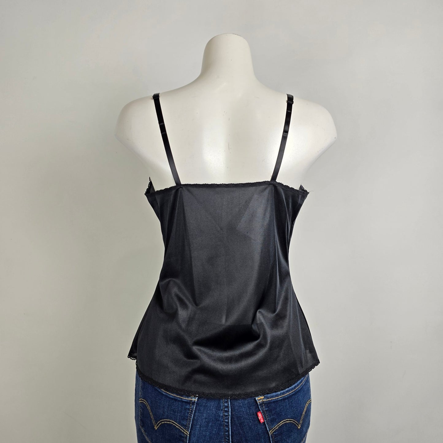 Vintage Eaton Vanity Fair Black Lingerie Top Size S/M