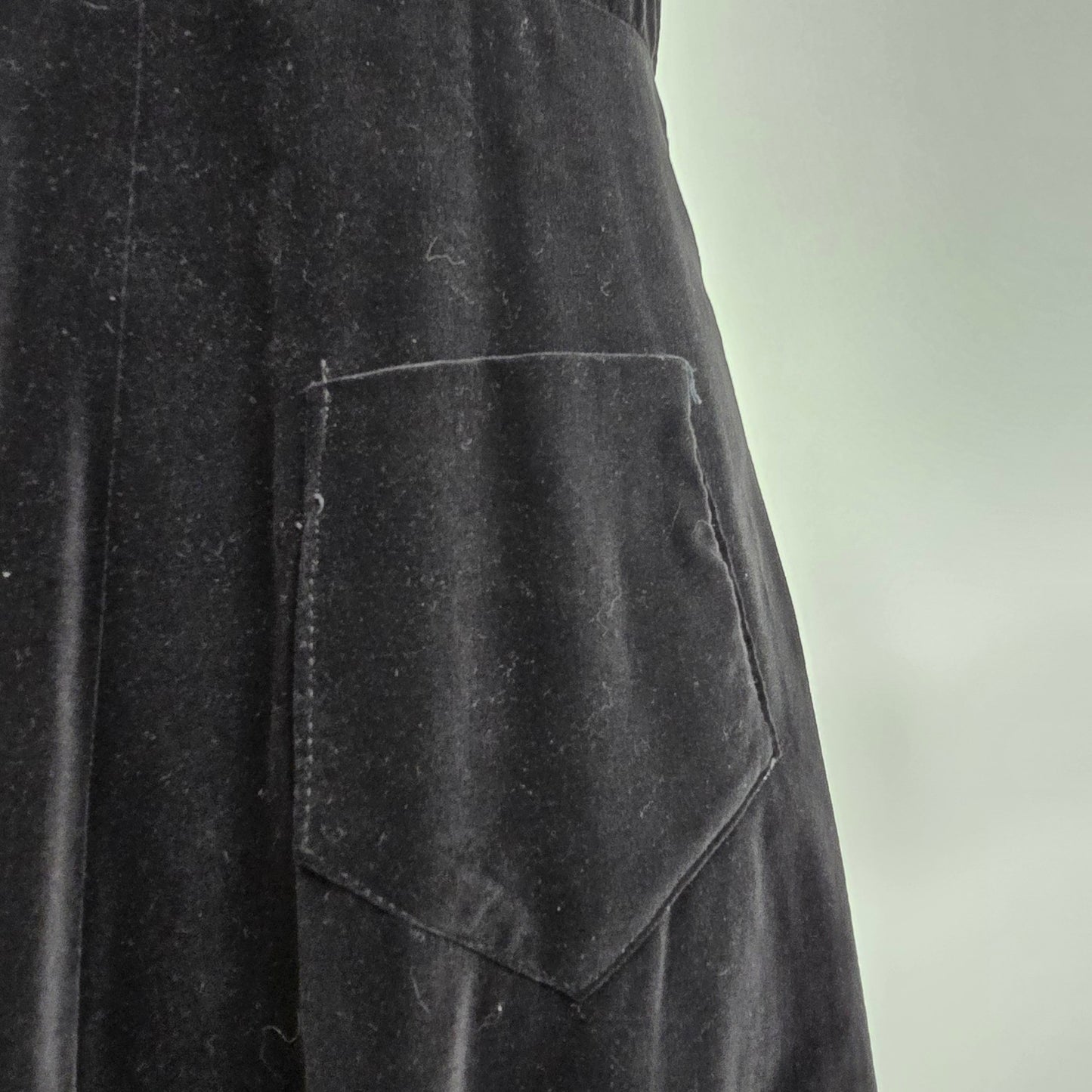 Vintage Black Velvet Overall Long Maxi Dress Size S/M