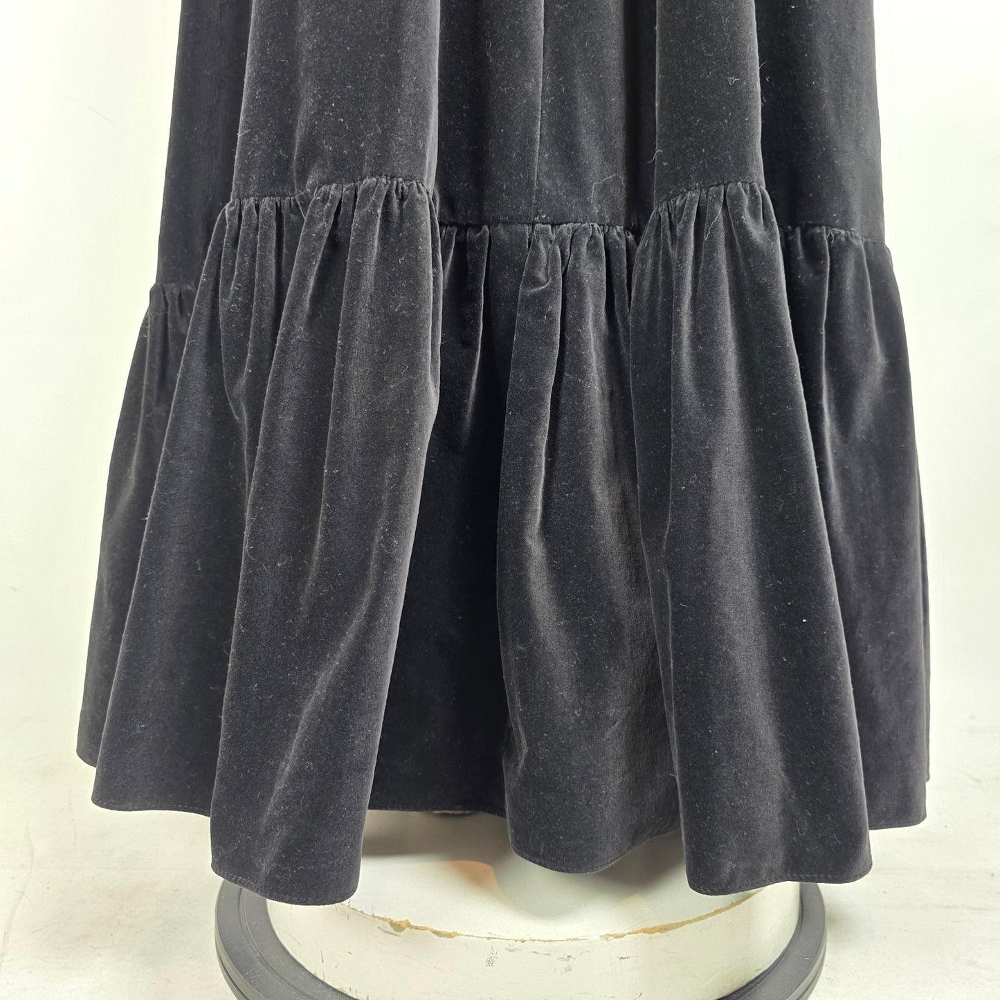 Vintage Black Velvet Overall Long Maxi Dress Size S/M